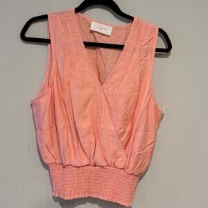 Six/Fifty Large Sleeveless VNeck Top Blouse Short